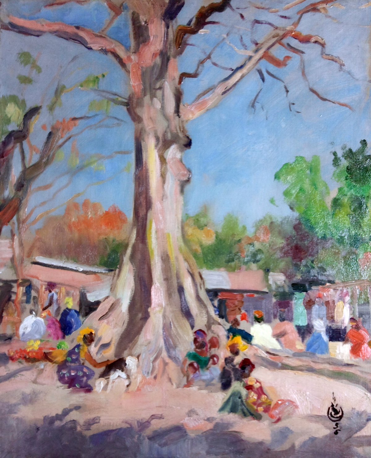 Lechat Charles scena di mercato in Senegal Dakar Iraq 1955