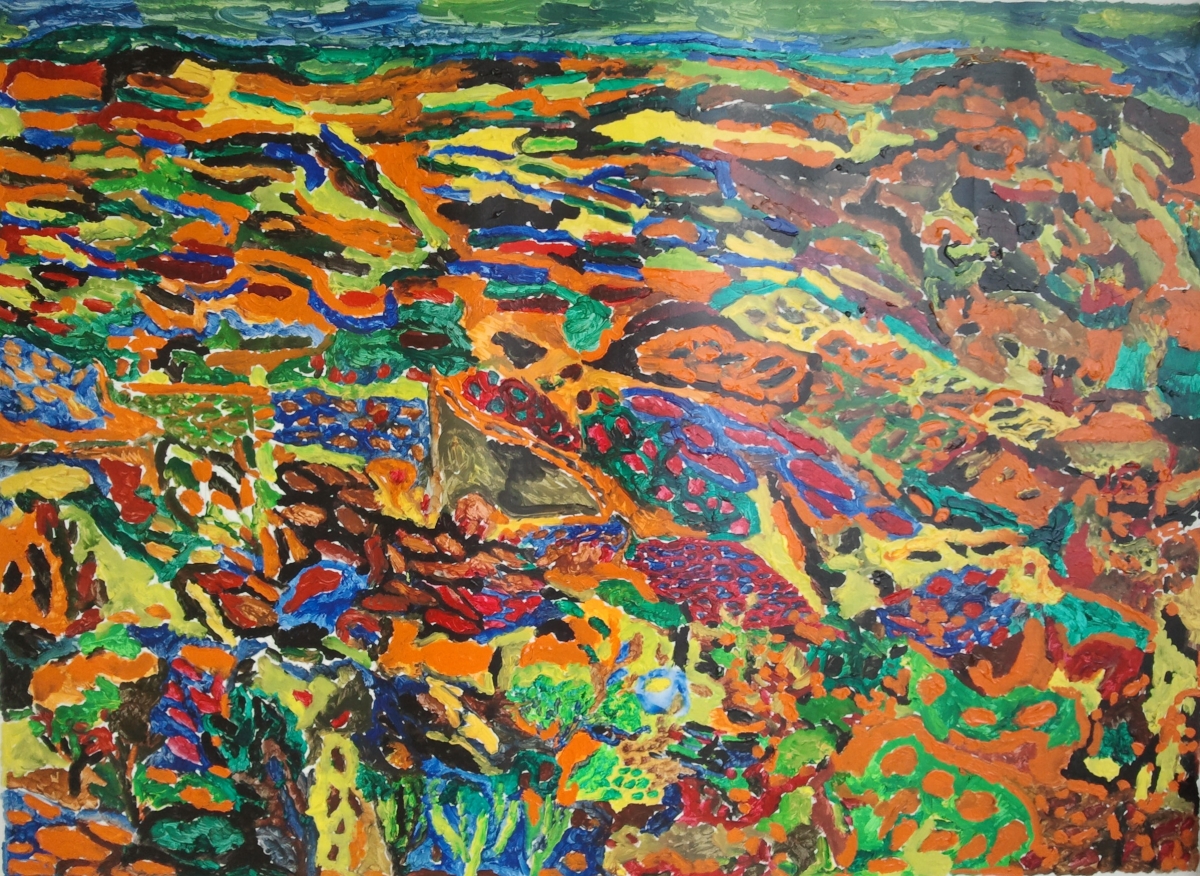 pezzillo jerome paesaggio cloisonné multicolore