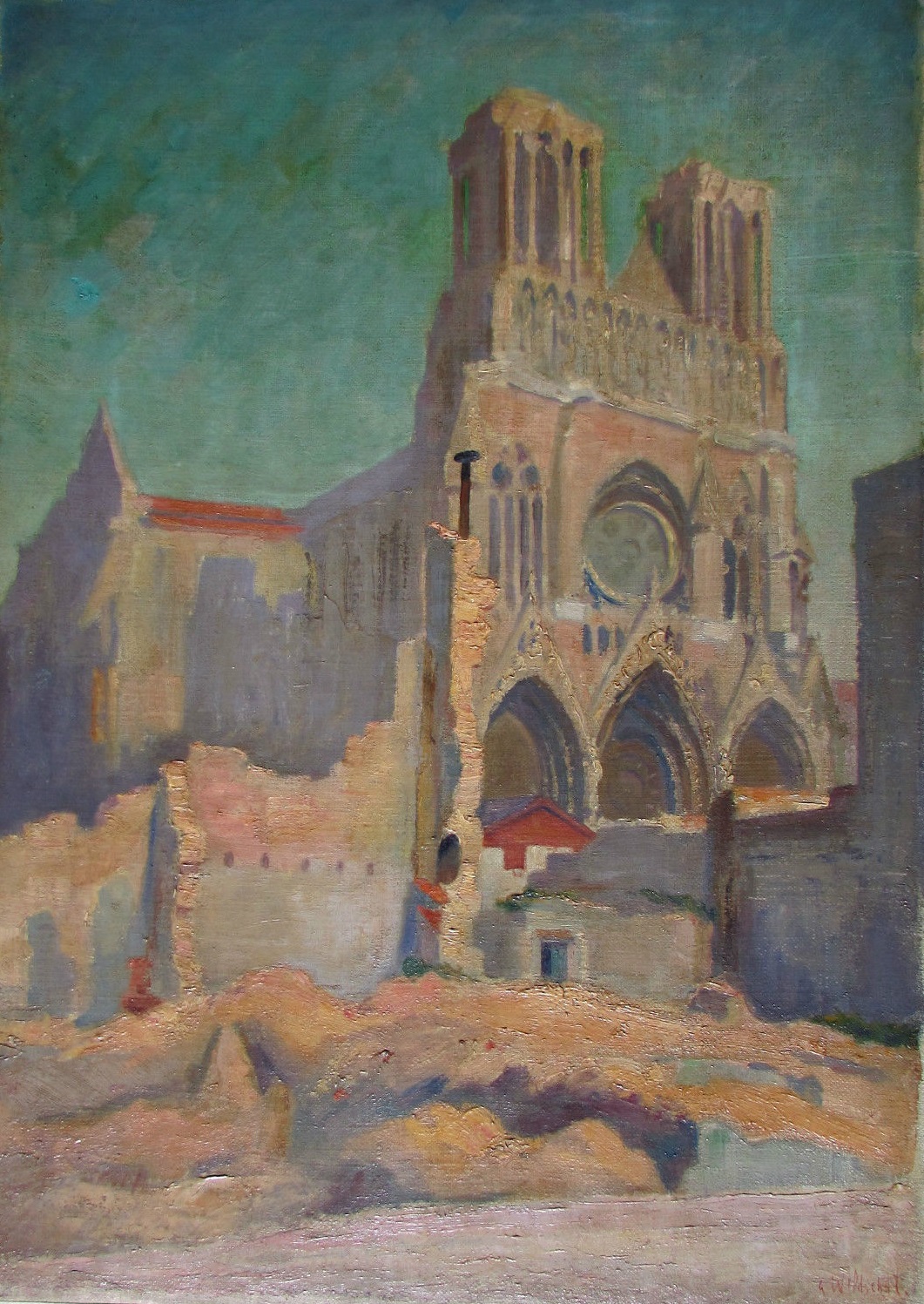 George Petrus Wilhelmus Wildschut Cattedrale di Reims dopo i bombardamenti della prima guerra mondiale