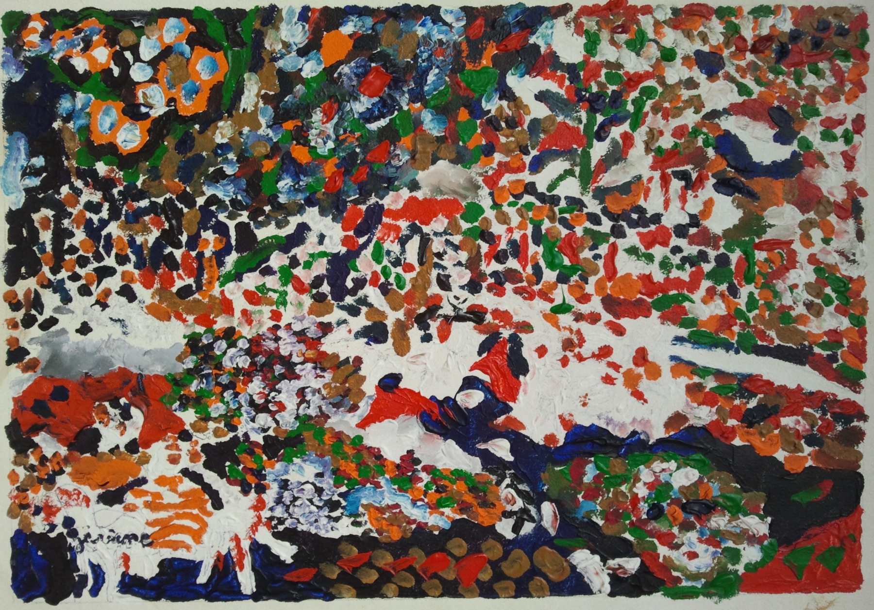 pezzillo Jérôme pointillist kompozisyon portakal çiçekleri