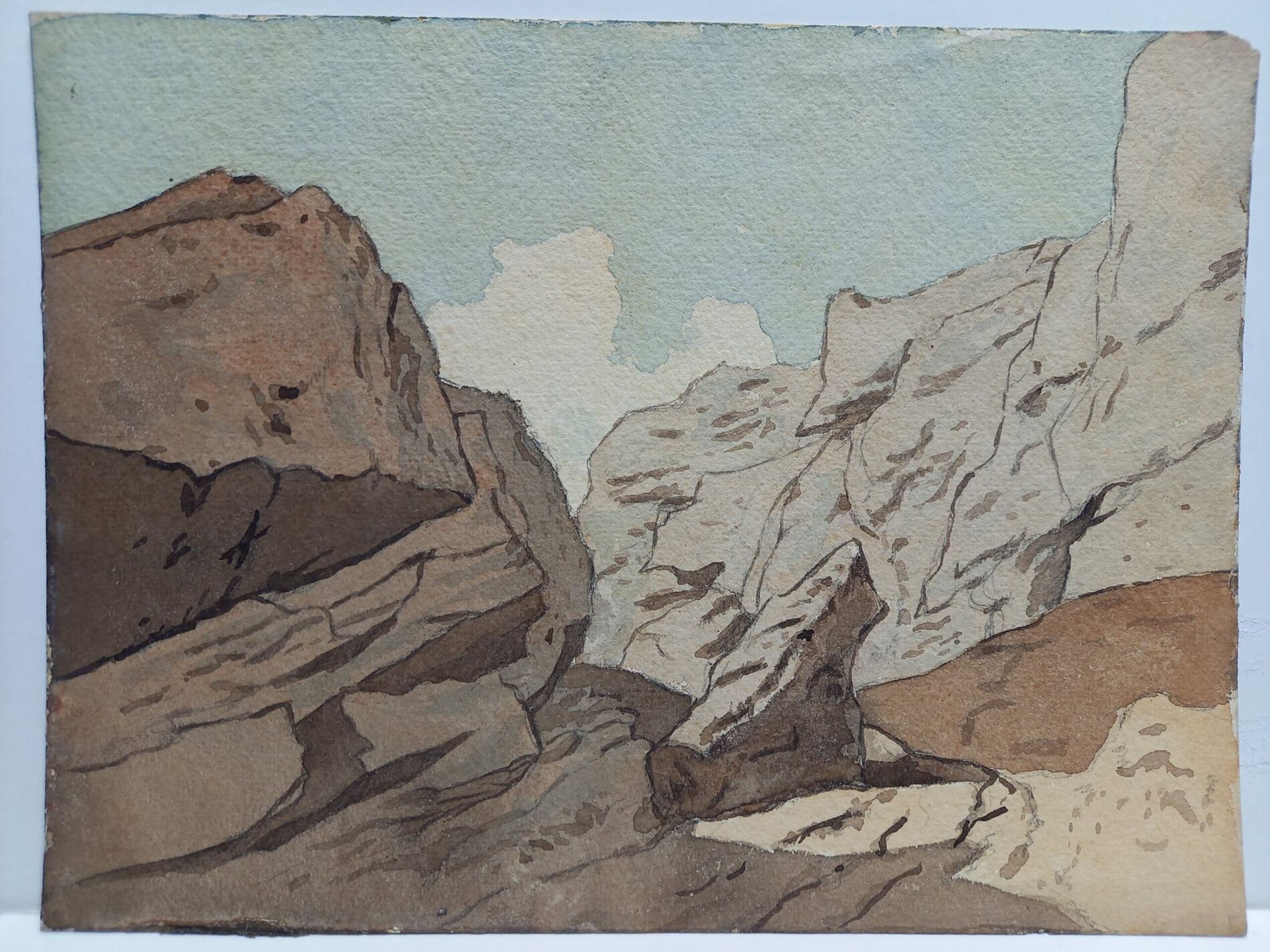 De-rotsen-aquarel