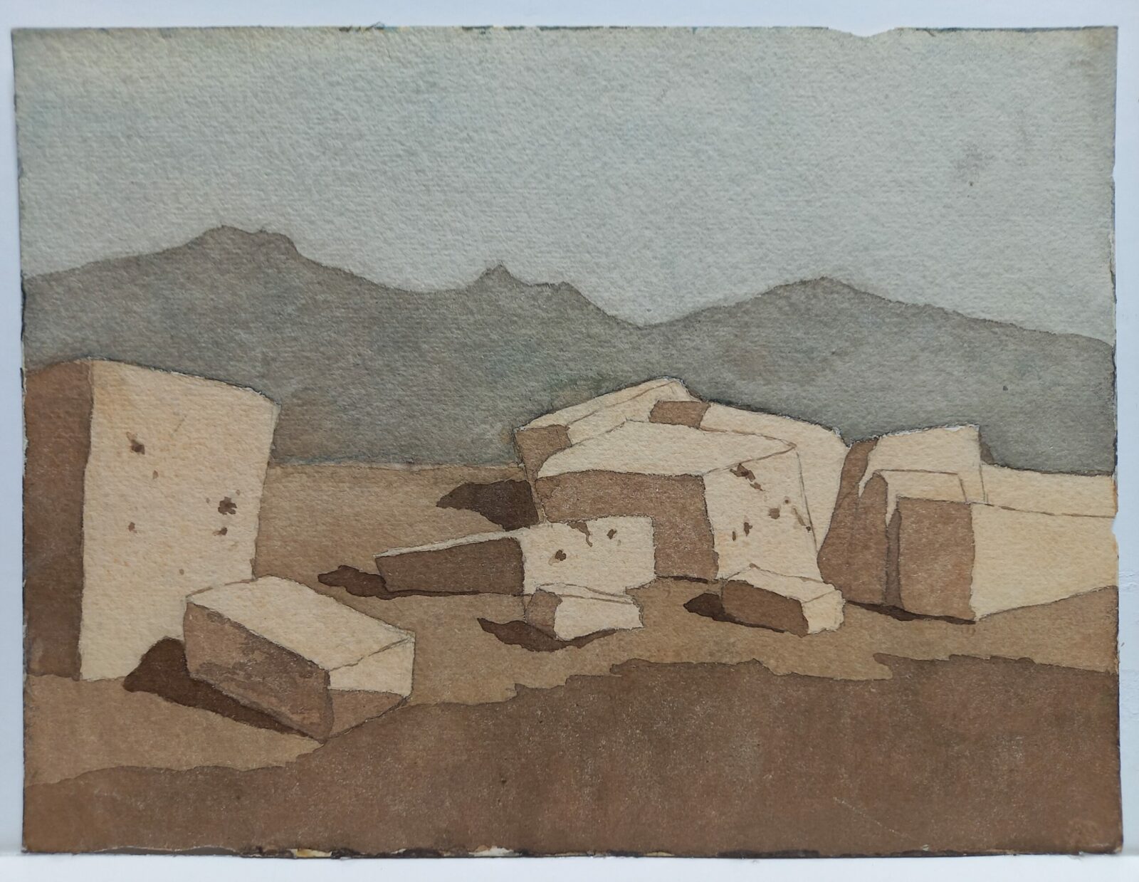 The-rocks-in-the-shape-of-sugar-watercolor
